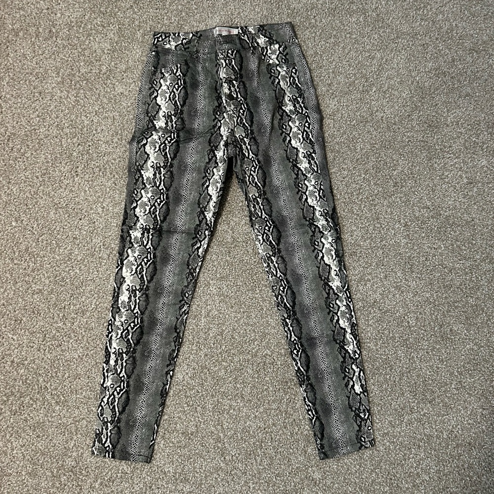 Rampage Black and White Snakeskin Pants